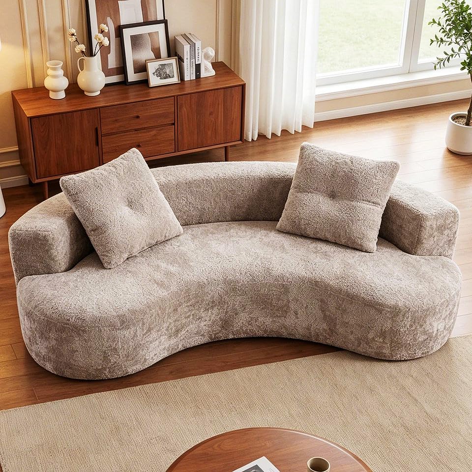 114'' Boneless Sectional Couch, Compression Sofa Oversized Modern Curved Cloud Couch Sectional