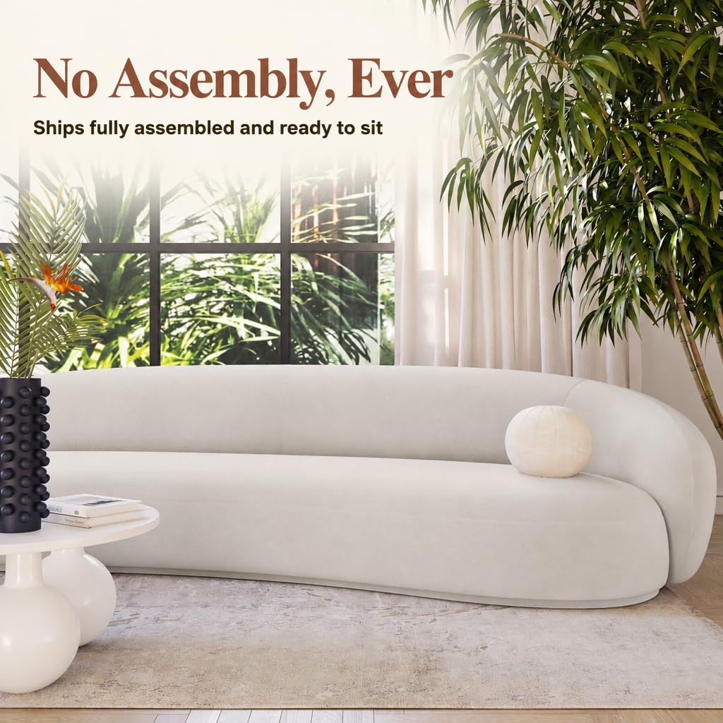Tov Furniture Kendall 120 Inch Sofa (Cream)