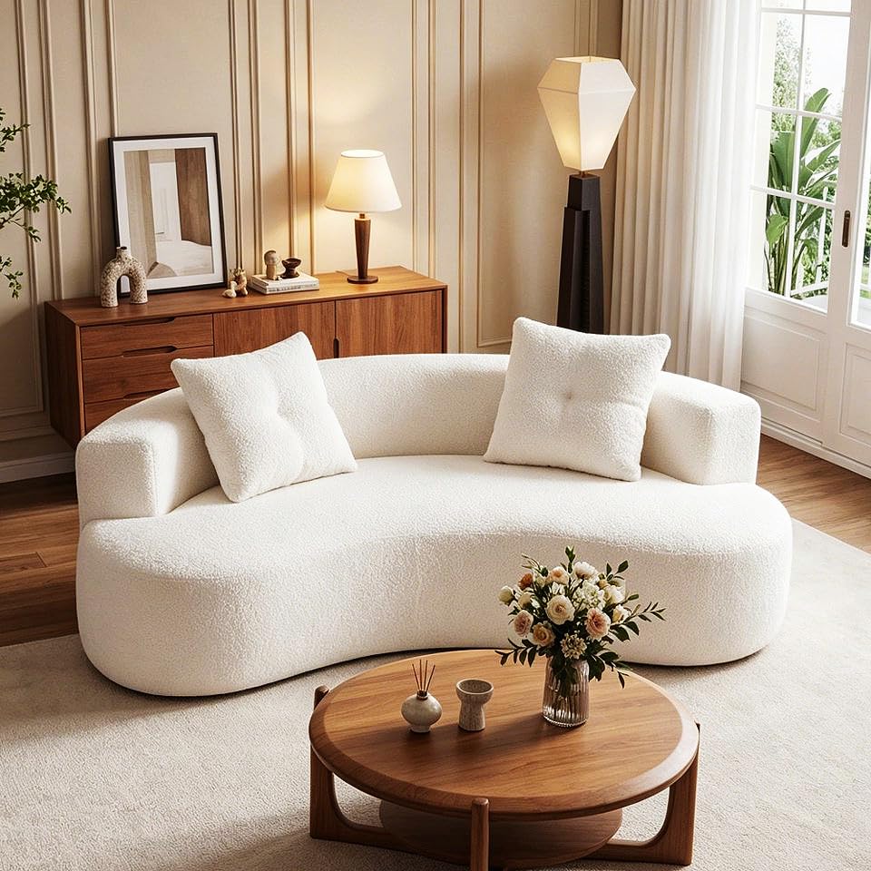 114'' Boneless Sectional Couch, Compression Sofa Oversized Modern Curved Cloud Couch Sectional