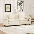 Wider Armrest LoveSeat (Ottoman is not Included), Sectional Couch, for Living Room Bedroom and Apartment, Comfy Double Layer Upholstered Seat Cushion, Breathable Chenille Fabric, Beige WT670