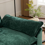 Wider Armrest 3 Seats Modern Sectional Couch Chenille Green Cloud Comfort Living Room Bedroom Apartment Comfortable Modular Sofa
