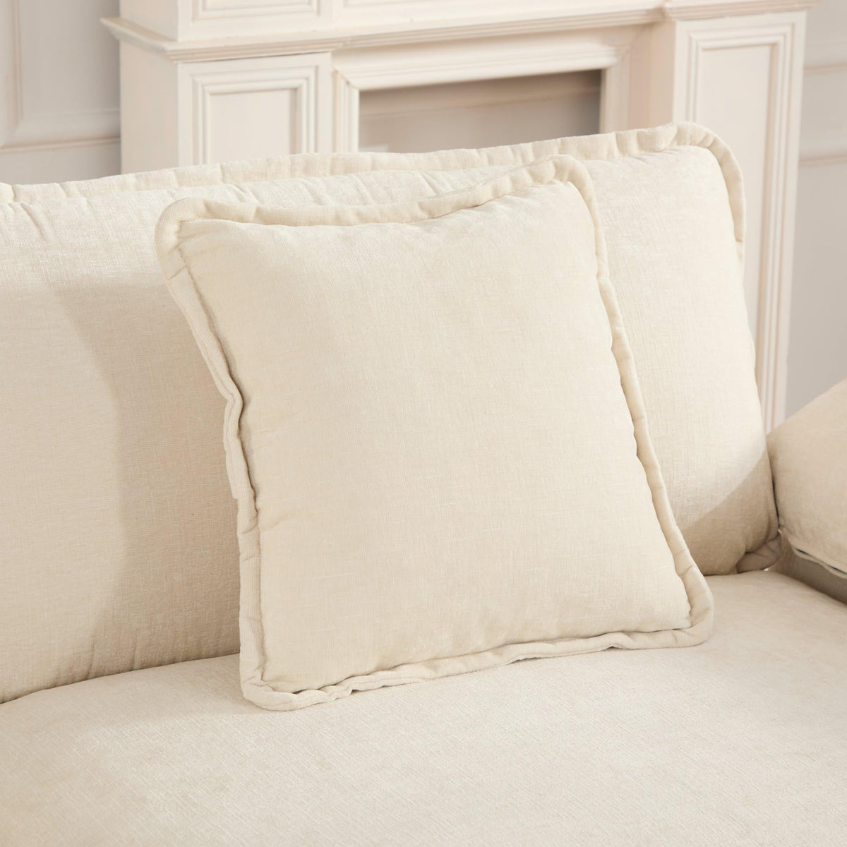 Wider Armrest LoveSeat (Ottoman is not Included), Sectional Couch, for Living Room Bedroom and Apartment, Comfy Double Layer Upholstered Seat Cushion, Breathable Chenille Fabric, Beige WT670