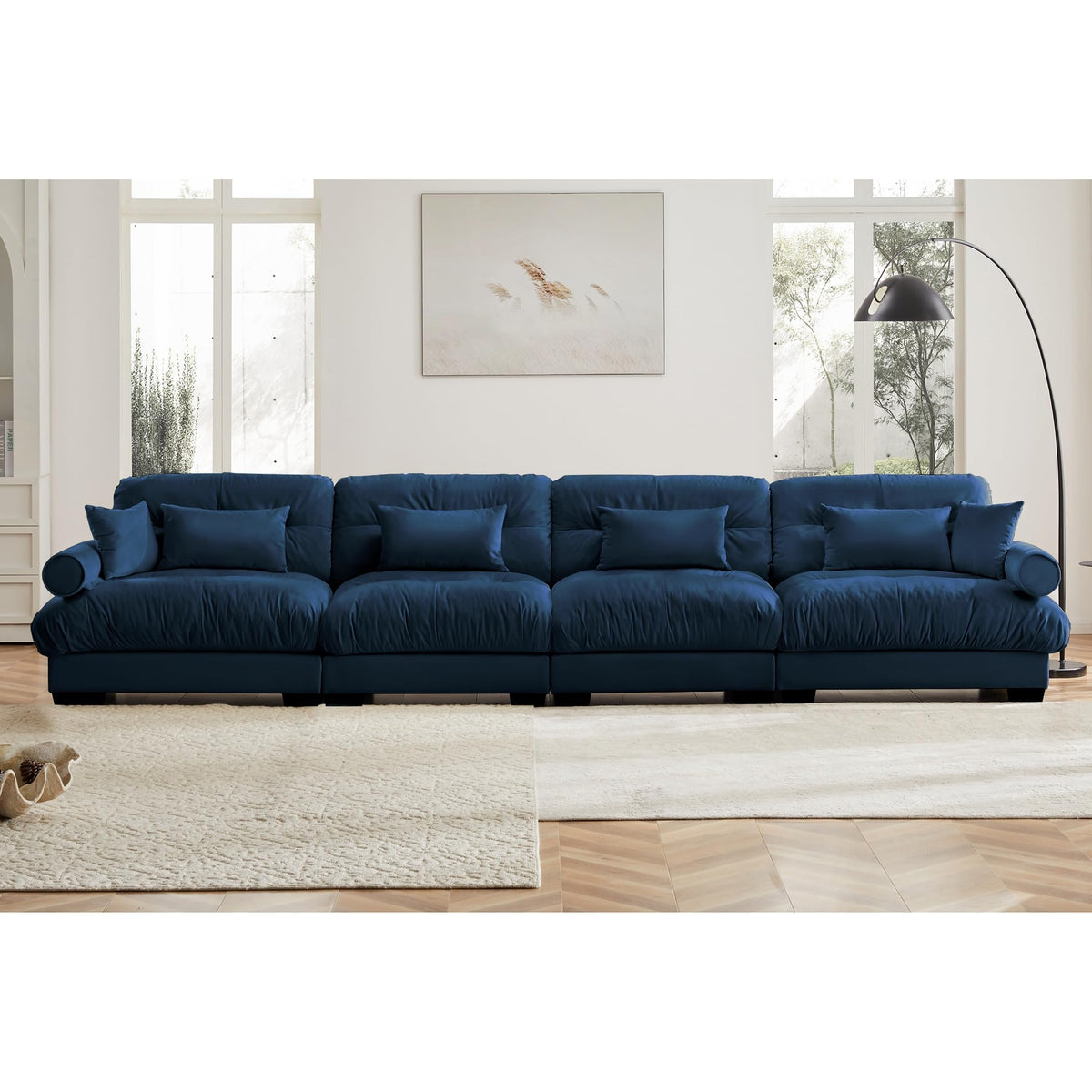 U Shaped Cloud Couches for Living Room Modular Sectional Sofa with Ottomans