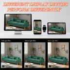 (Sofa) 87.4 Inches Upholstered Sofa Couch, 3 Seater Sofa with Plush Cushions Pillows, Comfortable Pocket Spring Support, Room Furniture