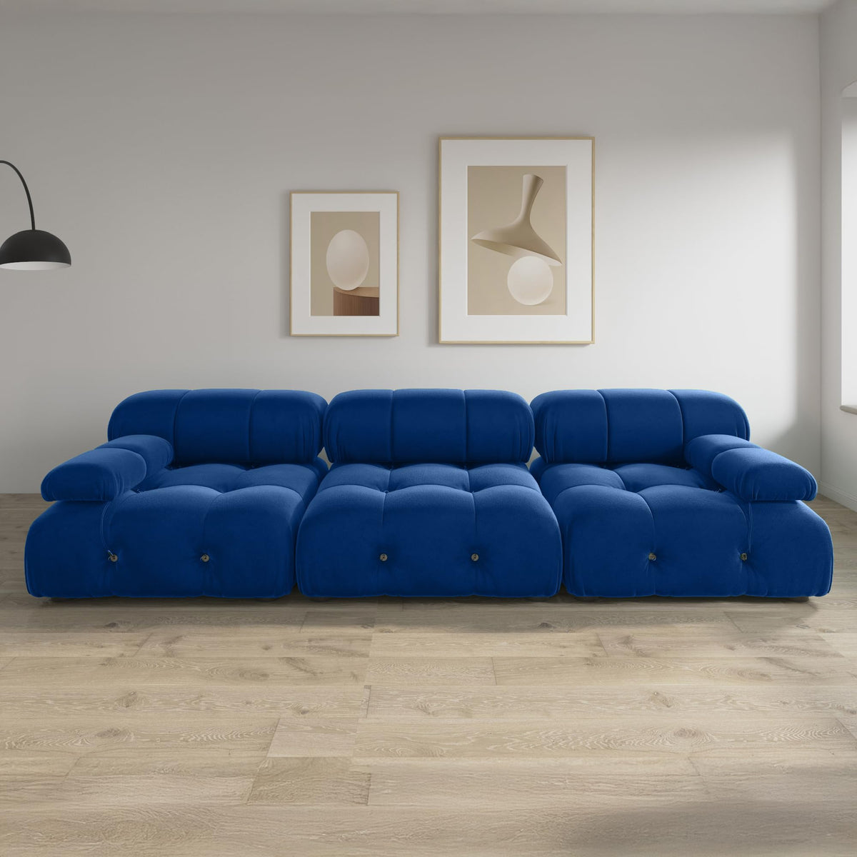 104" Bubble Couch Velvet Modular Sectional Sofa, Oversized L Shaped Couches for Living Room, Comfy Cloud Couch, 3-Seater Deep Seat Sofa Green