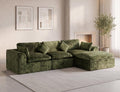 115 in Modular Sectional Sofa, L-Shaped Chenille, 3-Seater with Ottoman