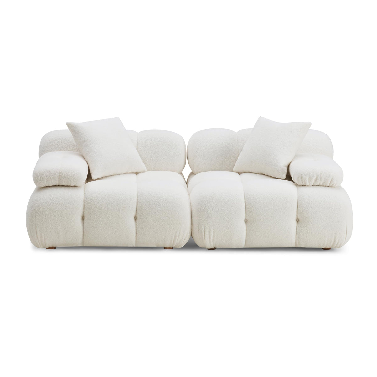 Tov Furniture Calliope Cream Vegan Shearling Modular Loveseat