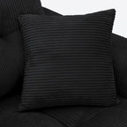 113" Oversized L-Shaped Modular Cloud Sofa Corduroy Upholstered Tufted Boneless Sectional with Deep Seat & Headrests, 4 PCS Compressed Boneless Couches with Movable Ottoman