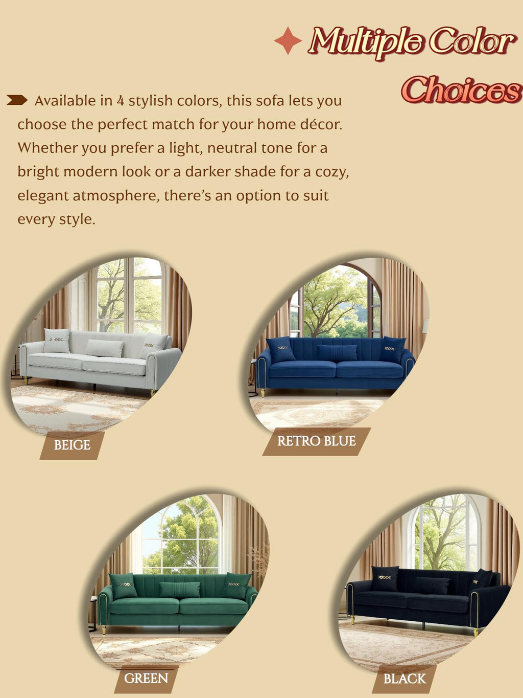 (Sofa) 87.4 Inches Upholstered Sofa Couch, 3 Seater Sofa with Plush Cushions Pillows, Comfortable Pocket Spring Support, Room Furniture
