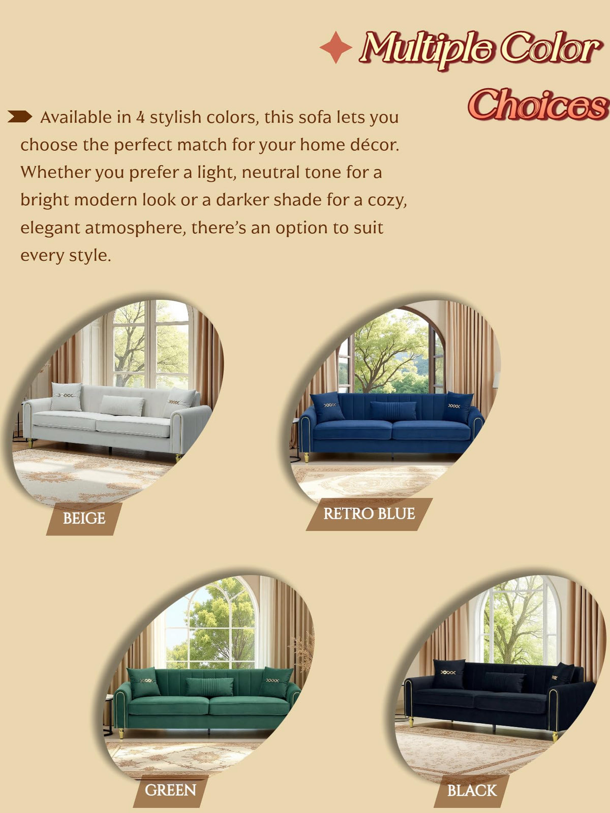 (Sofa) 87.4 Inches Upholstered Sofa Couch, 3 Seater Sofa with Plush Cushions Pillows, Comfortable Pocket Spring Support, Room Furniture