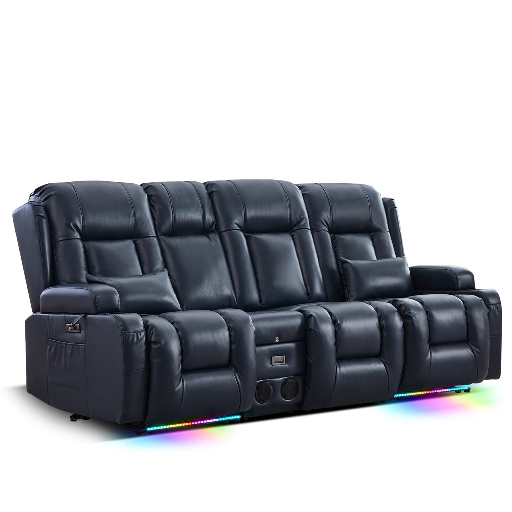 TUNYI Power Loveseat Recliner Sofa with Massage & Heat