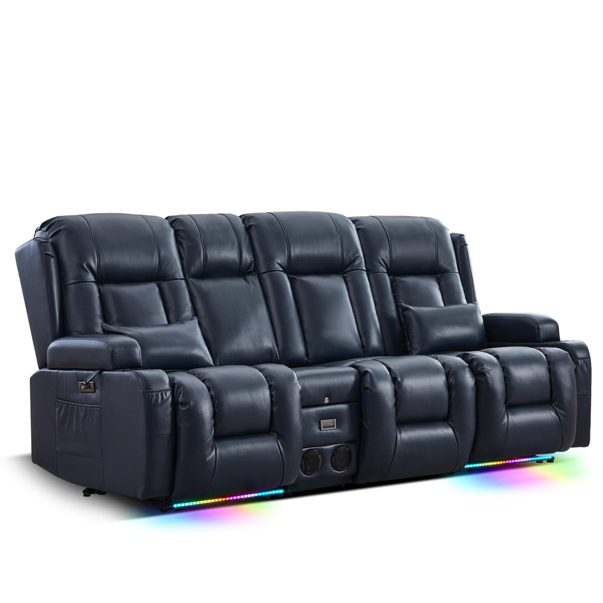 TUNYI Power Loveseat Recliner Sofa with Massage & Heat
