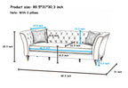 Yogald 89.5” Chesterfield Sofa 3-Seater Couch with Tufted Back, Reteo Green