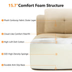 Tidyard 15? Modern U-Shaped Modular Sectional Sofa for Living Room, Corduroy Fabric 4-Seater Couch with Deep Seat & 2 Movable Ottomans, Pearl Piping, Tufted Design, No Assembly, Anti-Slip Base, Camel