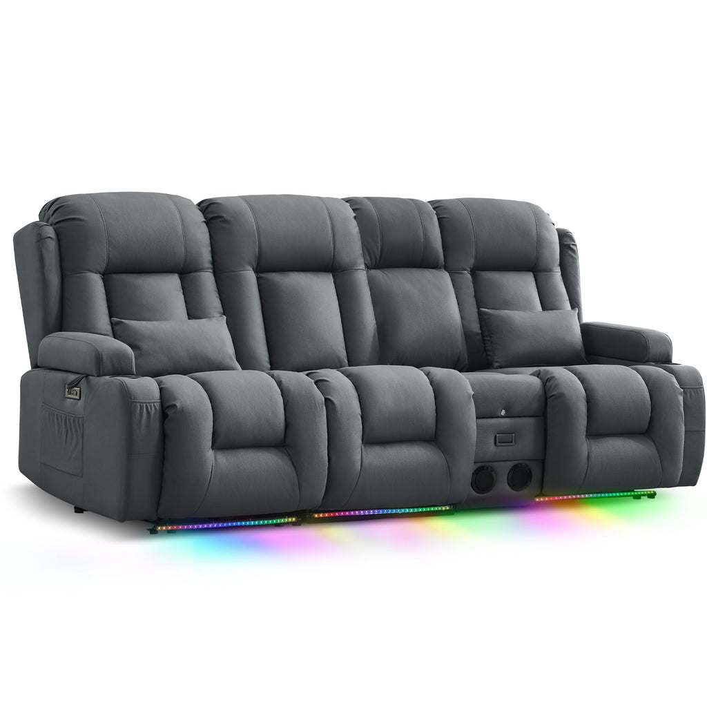 TUNYI Power Loveseat Recliner Sofa with Massage & Heat