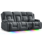 TUNYI Power Loveseat Recliner Sofa with Massage & Heat