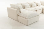130.71" Width Cloud Couch Oversized Modular Sectional Sofa True Relax Comfy Couches WideDeep Seat Sofas for LivingSets, 4Seat with 2Ottoman DP343
