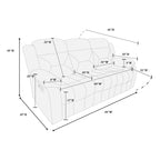 Velvet Manual 5-Seater Sofa Set with High Backrest Wide Armrest