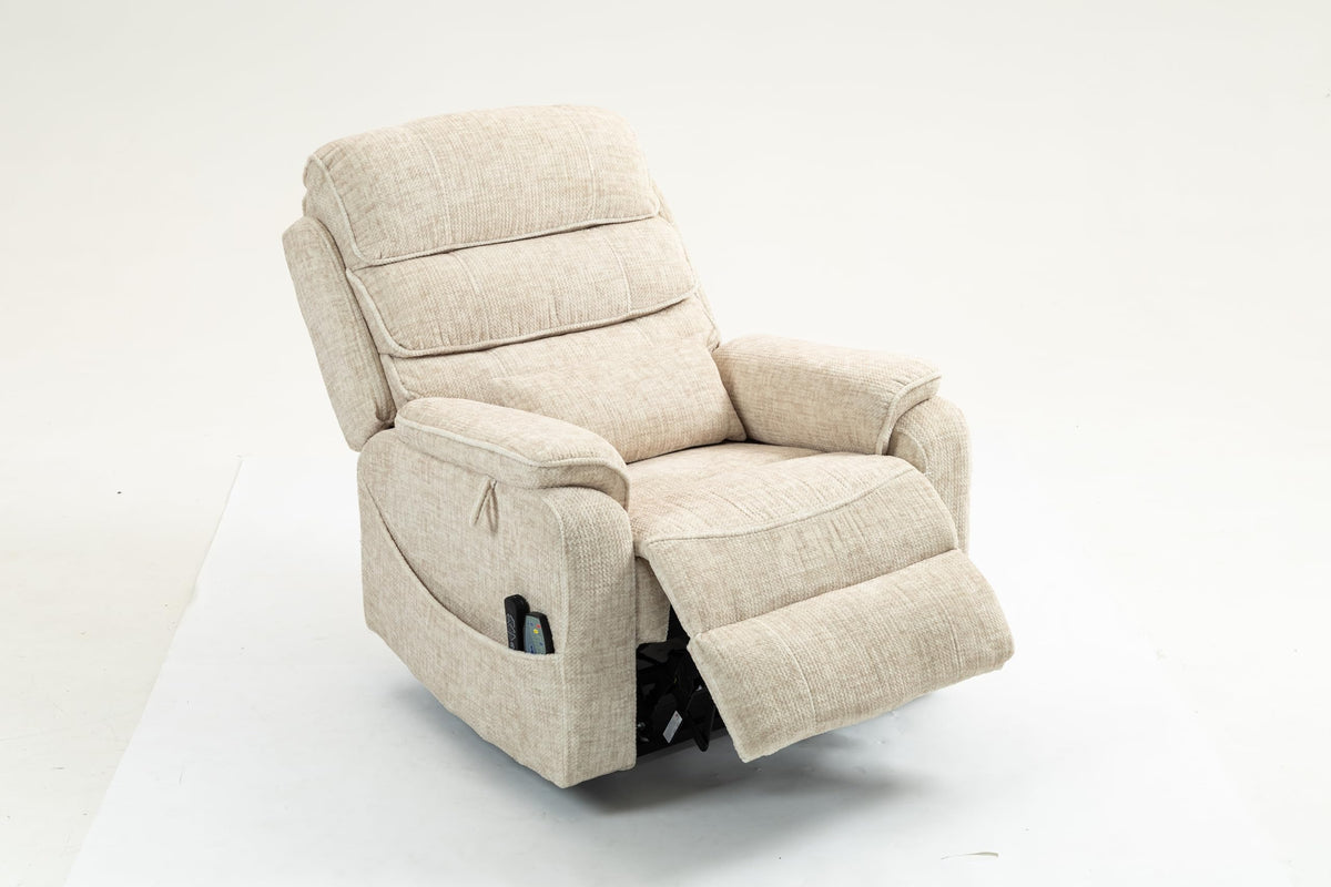 Tidyard Lounge Chair with Lift Function, 180° Reclining Electric Massage Sofa for Elderly, Power Recliner with Remote Control, Cup Holder & Wireless Charging, 400 lbs Capacity