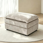 119" Cloud Couch Sectional, L Shaped Modular Sectional Sofa for Living Room, 3 Seater Sofa with 3 Removable Washable Pillows and 1 Ottoman, Light Gray