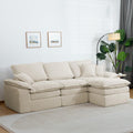 110" L-Shaped Sofa Bed,3-Layer Cushion Modular Sectional Boneless Couch