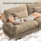 U Shaped Cloud Couches for Living Room Modular Sectional Sofa with Ottomans