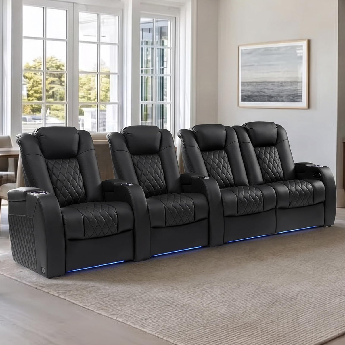 Weilianda Power Reclining Sofa for Living Room, Grey