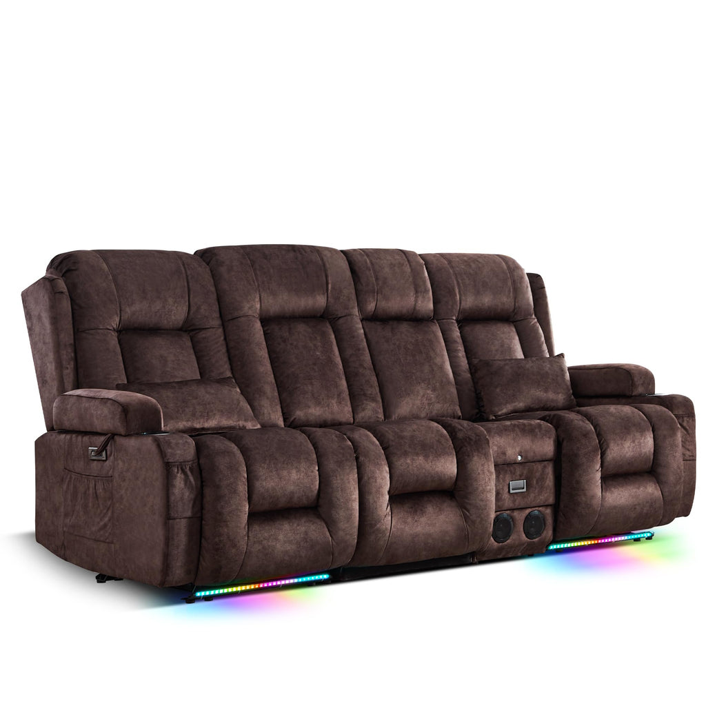 TUNYI Power Loveseat Recliner Sofa with Massage & Heat