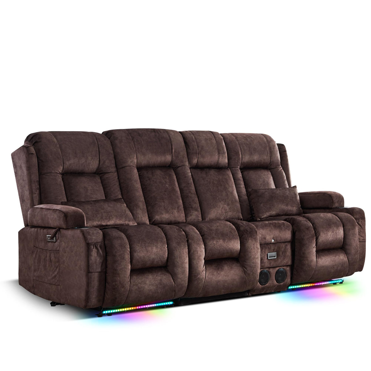 TUNYI Power Loveseat Recliner Sofa with Massage & Heat