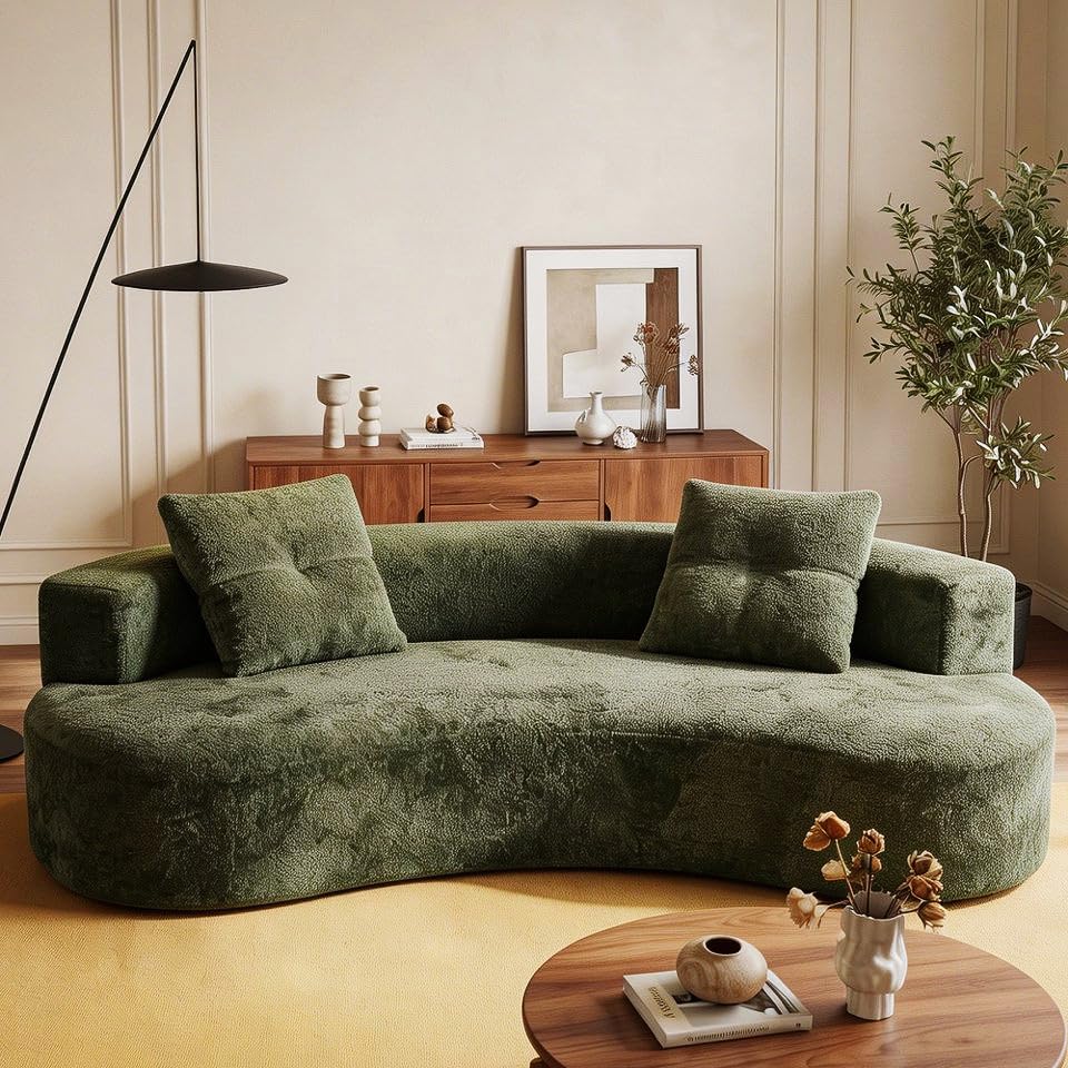 114'' Boneless Sectional Couch, Compression Sofa Oversized Modern Curved Cloud Couch Sectional