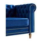 Velvet Sofa 84.65 inch for Living Room Blue Color CY368