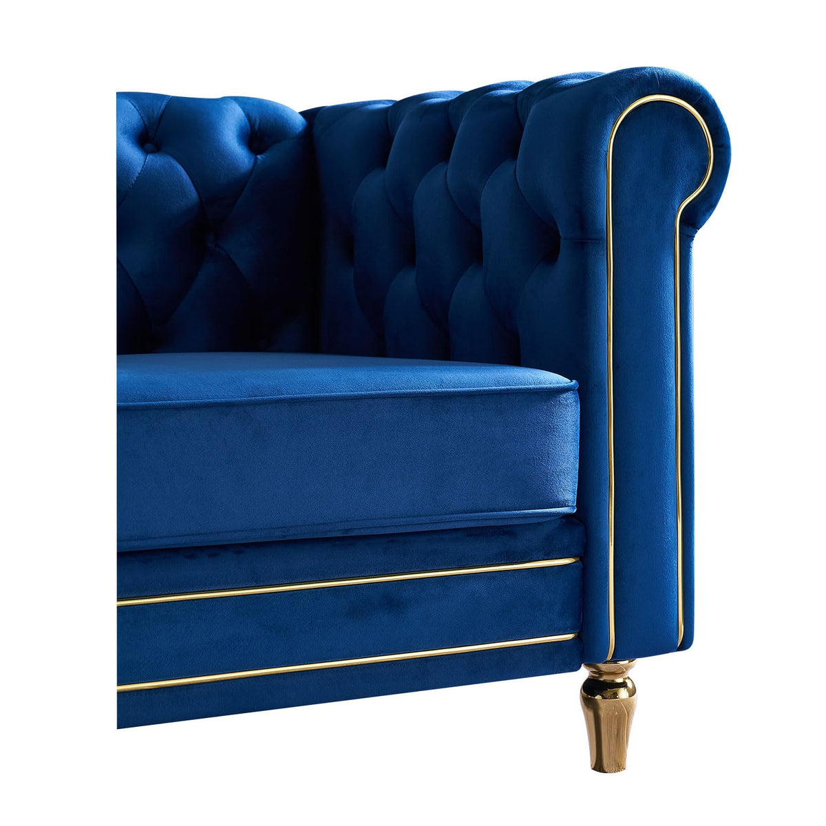 Velvet Sofa 84.65 inch for Living Room Blue Color CY368