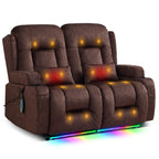 TUNYI Power Loveseat Recliner Sofa with Massage & Heat
