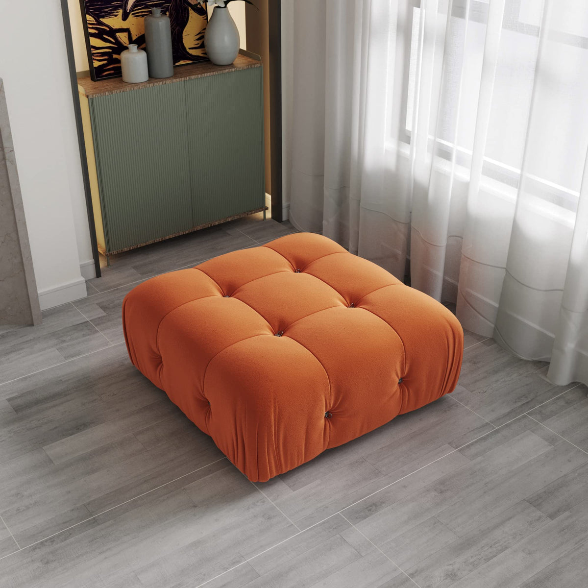 104" Bubble Couch Velvet Modular Sectional Sofa, Oversized L Shaped Couches for Living Room, Comfy Cloud Couch, 3-Seater Deep Seat Sofa Green