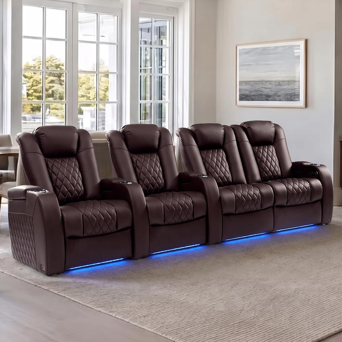 Weilianda Power Reclining Sofa for Living Room, Grey