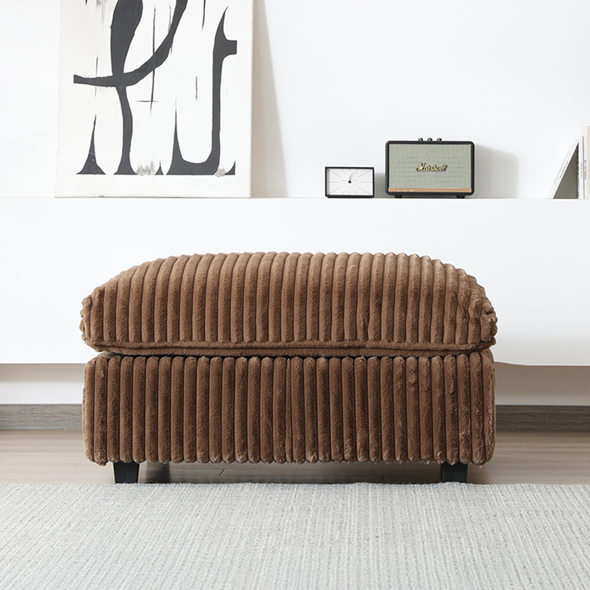 WJShome Cloud Couch Modular Sectional Sofa,118" Oversized V Shaped Sofa with Storage Ottoman for Living Room,Plush 6 Seater Convertible Sectional Couch,Covers Washable&Replaceable,Black