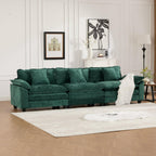 Wider Armrest 3 Seats Modern Sectional Couch Chenille Green Cloud Comfort Living Room Bedroom Apartment Comfortable Modular Sofa