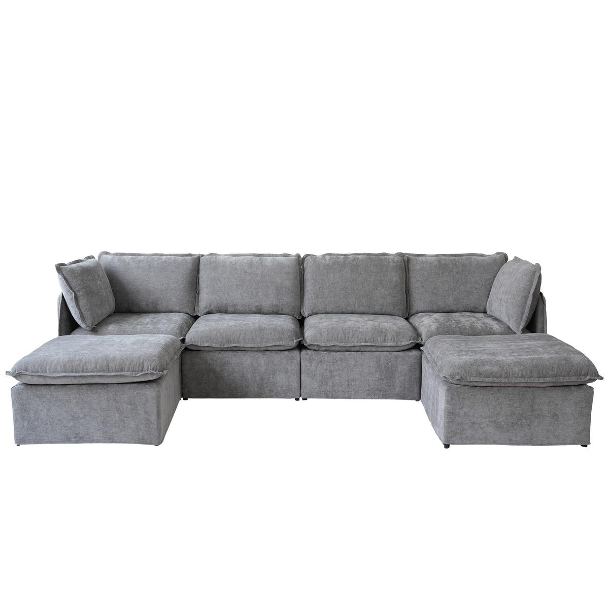 WJShome 5-Seater Cloud Modular Sofa Sectional Living Room Couch, Khaki