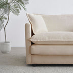 U-Shaped Sectional Sofa Beige Chenille Flexible Combination Living Room, Home Theater Modern Comfort