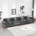 Wider Armrest 3 Seats Modern Sectional Couch Black Chenille Cloud Living Room Bedroom Apartment Cozy