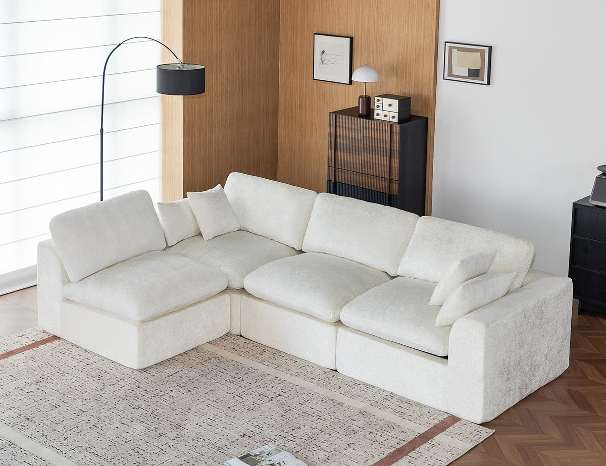 115" Cloud Sectional Couch, Boneless Couches for Living Room