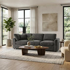 U-Style 101.57" Modern 3-Seater Sofa, Chenille Upholstered Couch with Solid