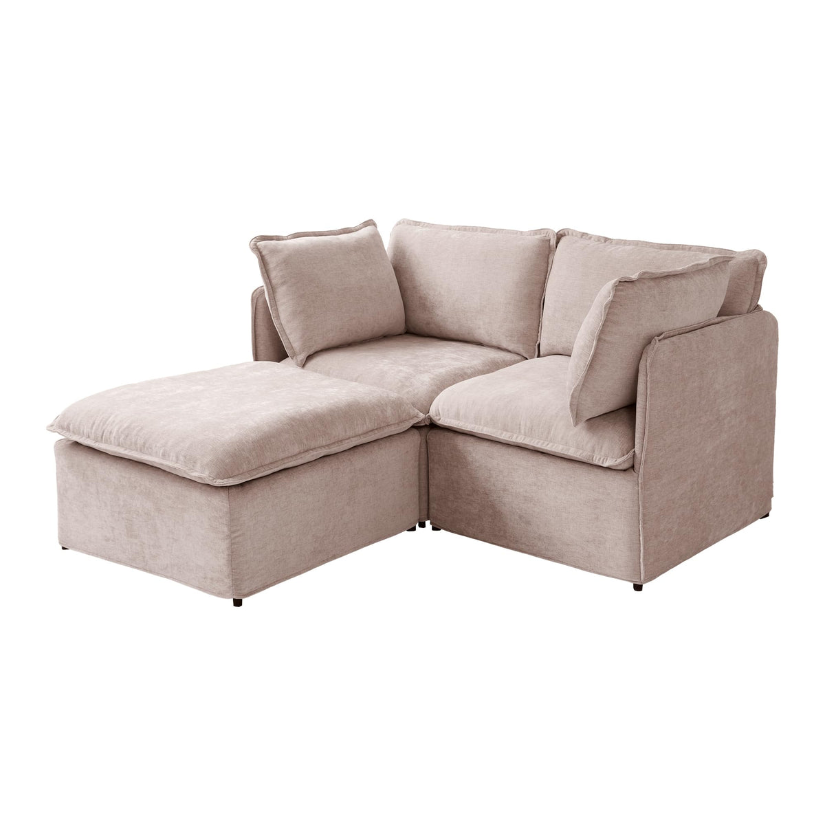 WJShome 5-Seater Cloud Modular Sofa Sectional Living Room Couch, Khaki