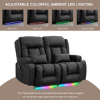 TUNYI Power Loveseat Recliner Sofa with Massage & Heat