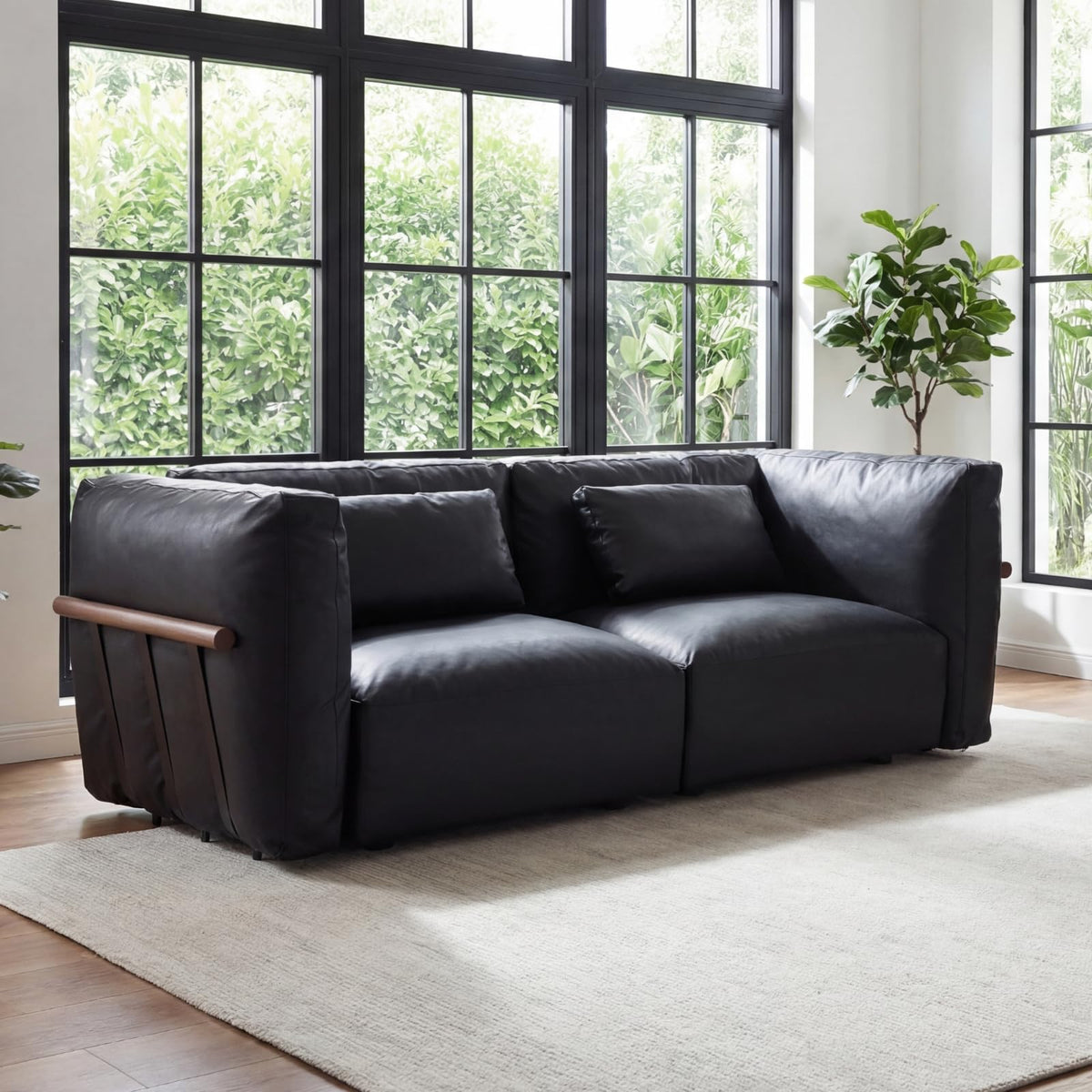 Ya-Home Modular Sectional Sofa Couch, Modern L Shaped 3 Seat Sectional Couches with Movable Ottoman, Chenille Upholstered Cloud Comfy Sofa Couches with Solid Wood Frame for Living Room, Beige