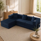 108" Modular Sectional Sofa Bed, L-Shaped Boneless Couch, Yellow