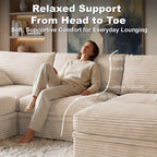 107'' Modular Sectional Sofa with Storage, L-Shaped Boneless Couch