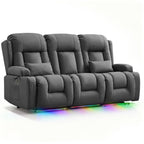 TUNYI Power Loveseat Recliner Sofa with Massage & Heat