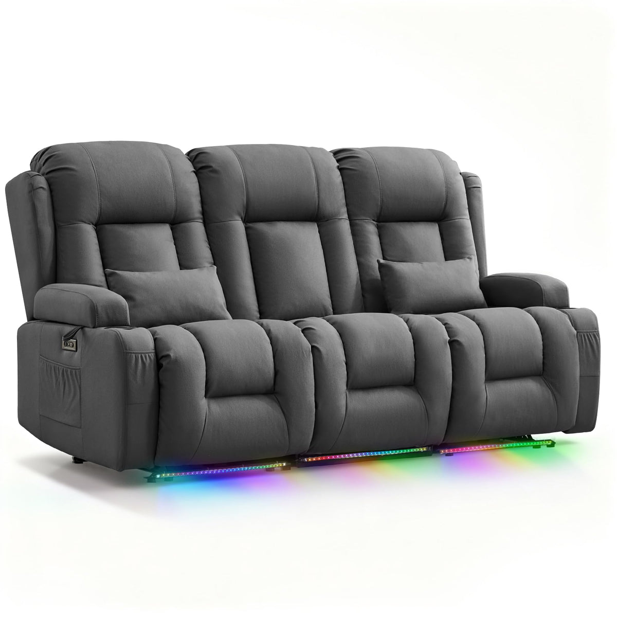 TUNYI Power Loveseat Recliner Sofa with Massage & Heat