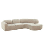 WILLIAMSPACE 111" Sectional Curved Sofa Couch with Fully Compressed Sponge